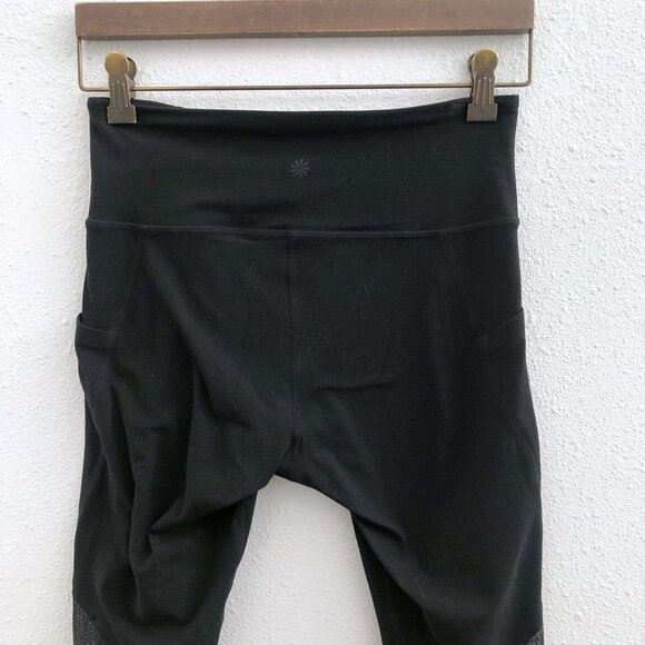 ATHLETA Black Side Pocket High Rise Legging Mesh Small Size - Picture 3 of 11